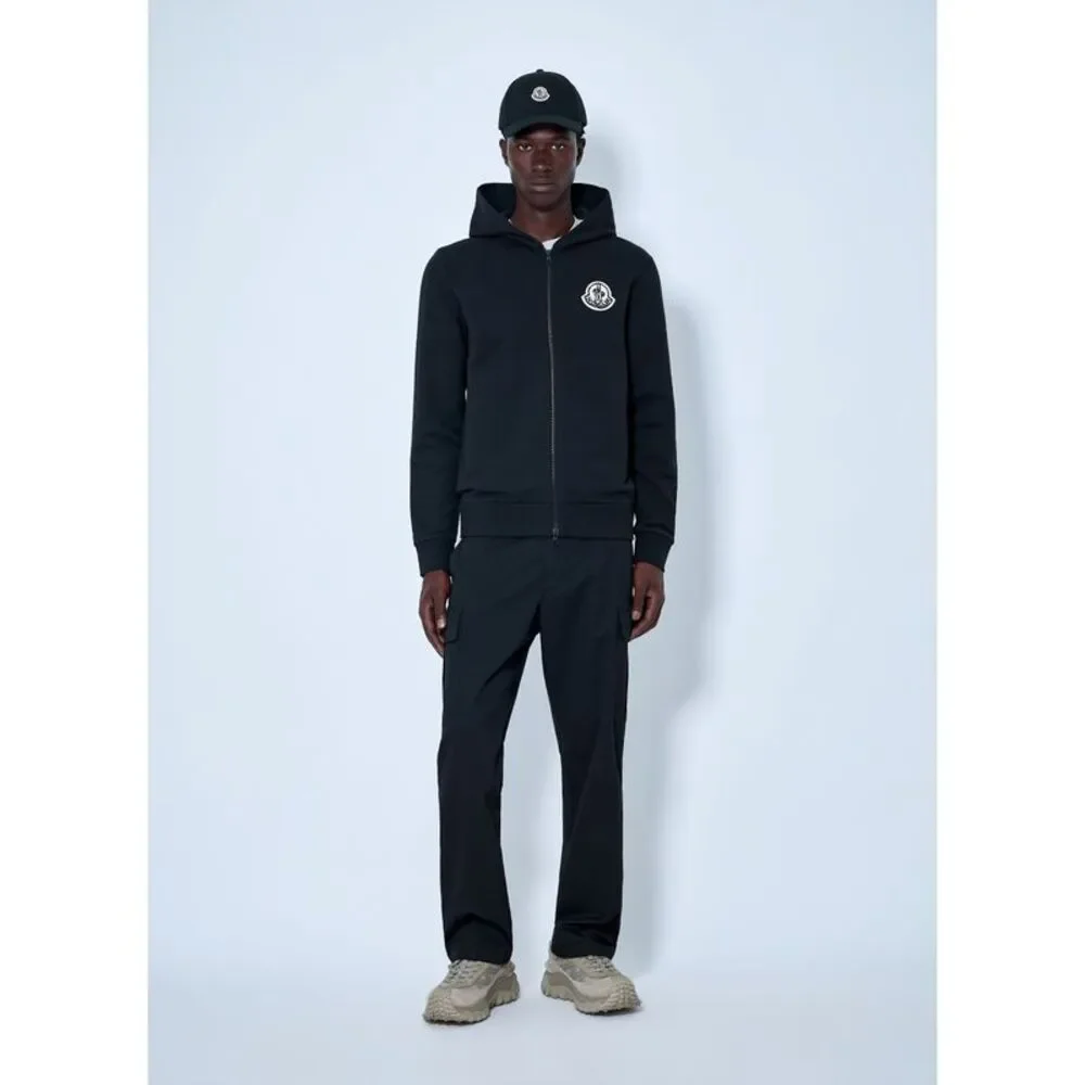 Moncler Men Zip Hoodie With Logo Patch